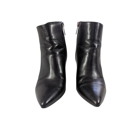 UNISA! MILANI BLACK VEGAN LEATHER CHUNKY HEEL, POINTY TOE ANKLE BOOTS! SZ 5.5M - Picture 5 of 12